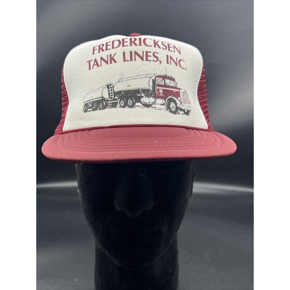 Vintage Frederick den Tank Lines Hat Cap Snap Back Adjustable Foam